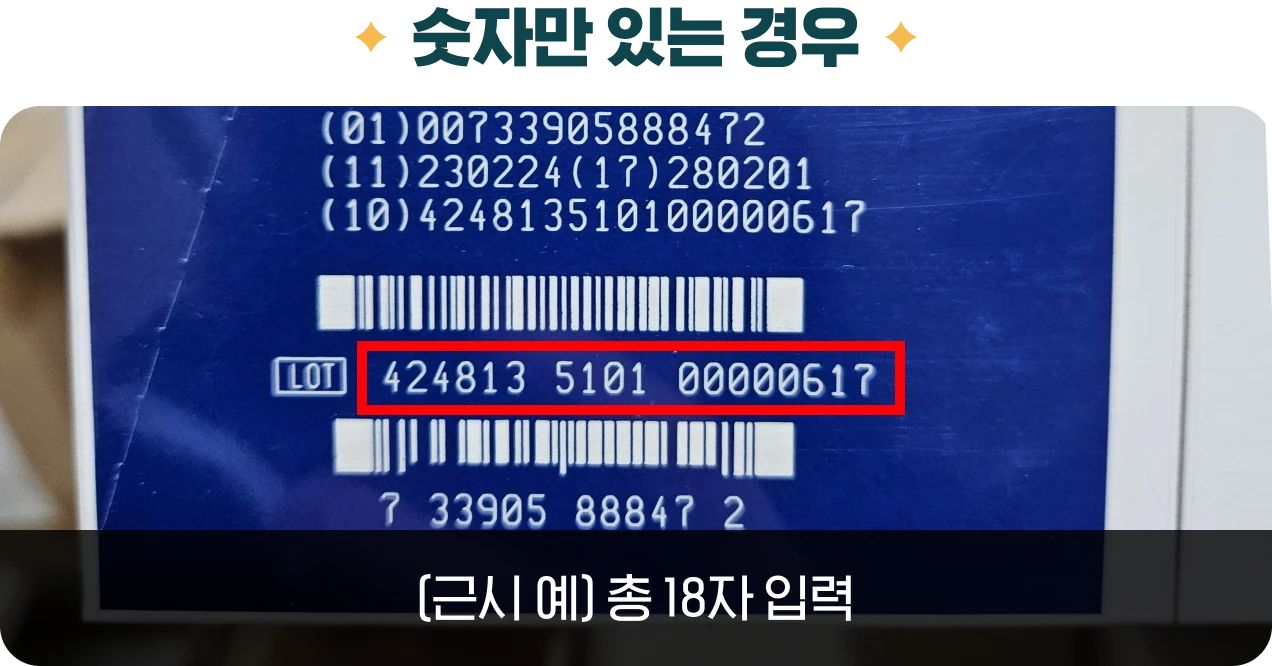 숫자만 있는 경우 : 총 18자